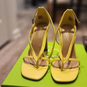 Yellow Ankle Strapped Sandals